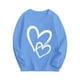 thumbnail image 1 of Ceisia Kids' Double Heart Print Long Sleeve Crew Neck T-Shirt for Valentine's Day & Casual Wear Sky Blue 9 Years Gifts, 1 of 3