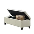 thumbnail image 4 of Benjara Elias Storage Ottoman Bench, Detailed Ivory Faux Leather, 51 Inch, 4 of 5