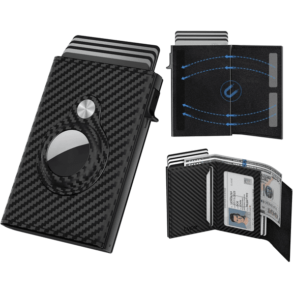 Wallet for Mens Smart Wallet Leather Card Holder Smart,Slim,Minimalist Wallet, Wallet 9-14 Card Capacity | ID Window | Cash Slot