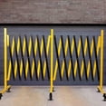 thumbnail image 6 of IVV Metal Expandable Barricade Gate, 23FT Folding Security Gate, Expandable Mobile Barricade, 360 Rolling Folding Safety Barricade with Wheels, Yellow and Black, 6 of 6