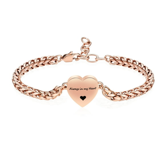 Cremation Bracelet for Ashes Memorial Jewelry Stainless Steel Heart Shape Urn Pendant Bangle Loved Ones Funeral Ashes Holder Keepsake Gift