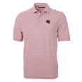 thumbnail image 2 of Men's Cutter & Buck Burgundy Washington Commanders Helmet Virtue Eco Pique Stripe Recycled Polo, 2 of 3