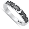 thumbnail image 4 of Oxidized Moon & Stars Promise Ring .925 Sterling Silver Band Jewelry Female Male Unisex Size 8, 4 of 4