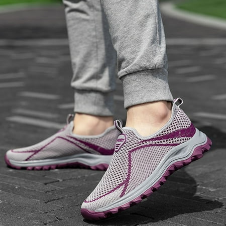 

CAICJ98 Sneakers for Women Slip on Sneakers for Women Arch Support Casual Canvas Shoes Grey
