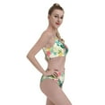 thumbnail image 4 of Daiia Tropical Flowers printed 2 piece Swimsuit Bikinis for Women High Waisted Racerback Bathing Suits Summer Tummy Control Scoop Neck Swimwear-Small, 4 of 8