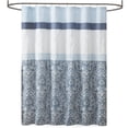 thumbnail image 3 of JERFIT Luxury Blue Microfiber Shower Curtain with Embroidery, Water-Resistant Bathroom Decor, 72x72 Inches, 3 of 5