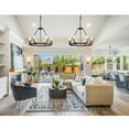 thumbnail image 4 of Magic Home 6-Light Wagon Wheel Chandelier,Modern Farmhouse Large Round Chandelier,Round Kitchen Island Light,Black frame + black lamp head, 4 of 9