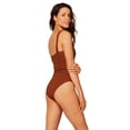 thumbnail image 2 of LSpace Women's Ridin' High Cha Cha V-Front Ribbed One Piece Swimsuit Tobacco 4, 2 of 2