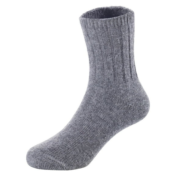 2 Pairs Children's Durable, Stretchable, Thick & Warm Wool Crew Socks. Perfect as Winter Snow Sock and All Seasons FS01 Size 2Y-4YGray