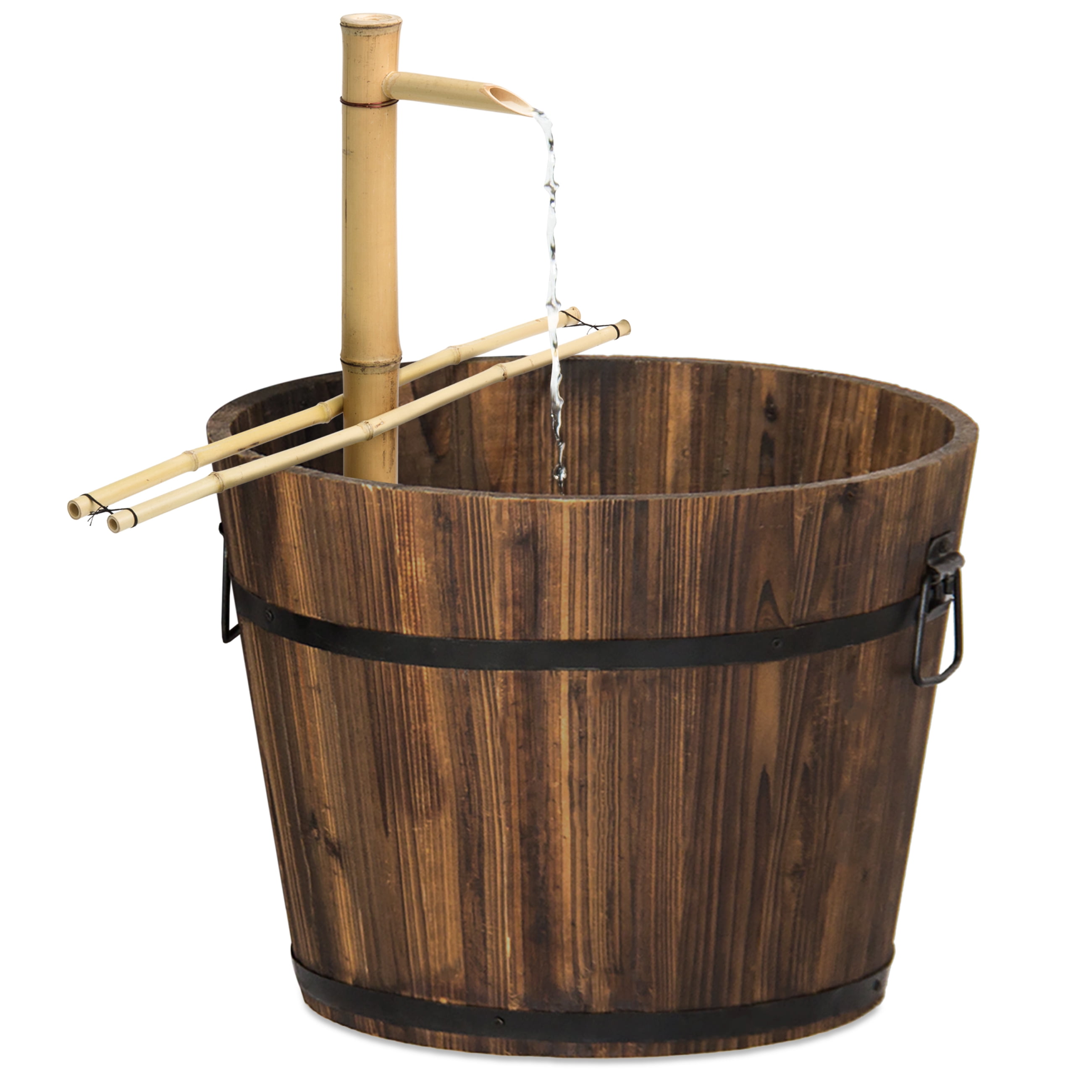 Best Choice Products Outdoor Bamboo Water Fountain Garden Decor w Pump by