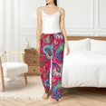 thumbnail image 5 of Pajama Pants Women, Brightly Colored Paisley Sweatpants Soft Sleep Lounge Pants, Casual PJ Bottoms Pants with Pockets, 5 of 5