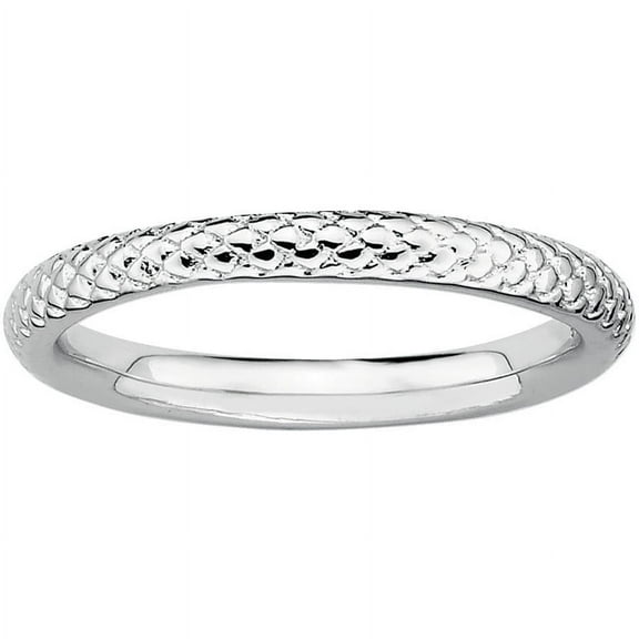 Sterling Silver Rhodium Cable Ring