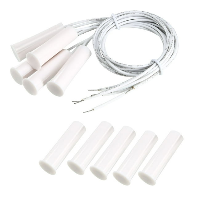 Unique Bargains 5pcs RC-35 NO Recessed Wire Door Contact Sensor Alarm Magnetic Reed Switch White