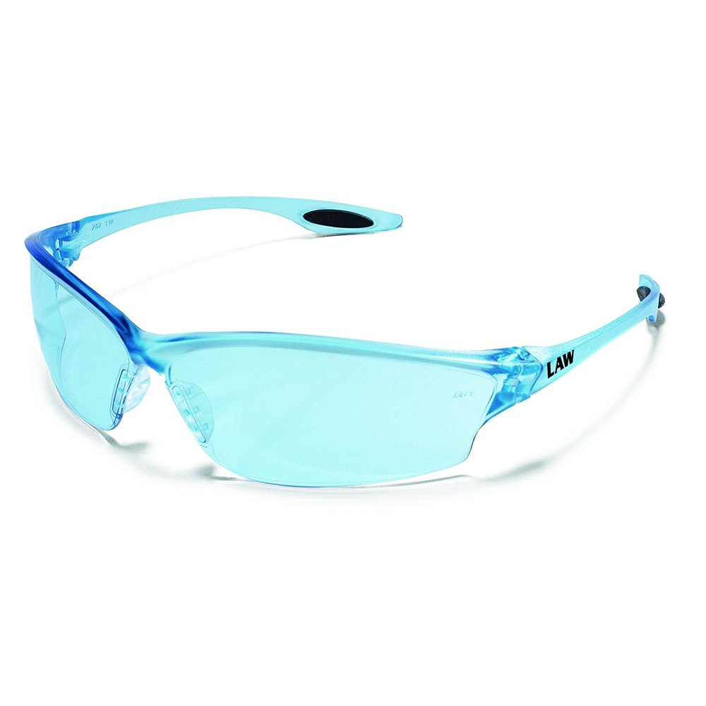 Crews LW213 Law 2 Safety Glasses Polycarbonate Light Blue Lens, 1 Pair