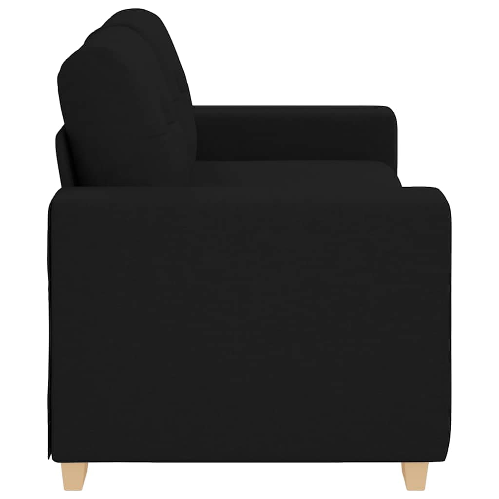 vidaXL Loveseat Sofa Black 55.1" Fabric