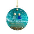 thumbnail image 3 of Friendship Sea Glass Christmas Ornament - 2D Acrylic Heart Hanging Decor, Meaningful Holiday Gift for Friend Sister or Coworker, 3 of 6