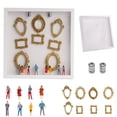 thumbnail image 1 of DIY Mini Museum Silhouette Box with LED Lights, Creative Memory Display Kit with 8 Gold Frames & Figurines, Home Decor Gift, 1 of 8