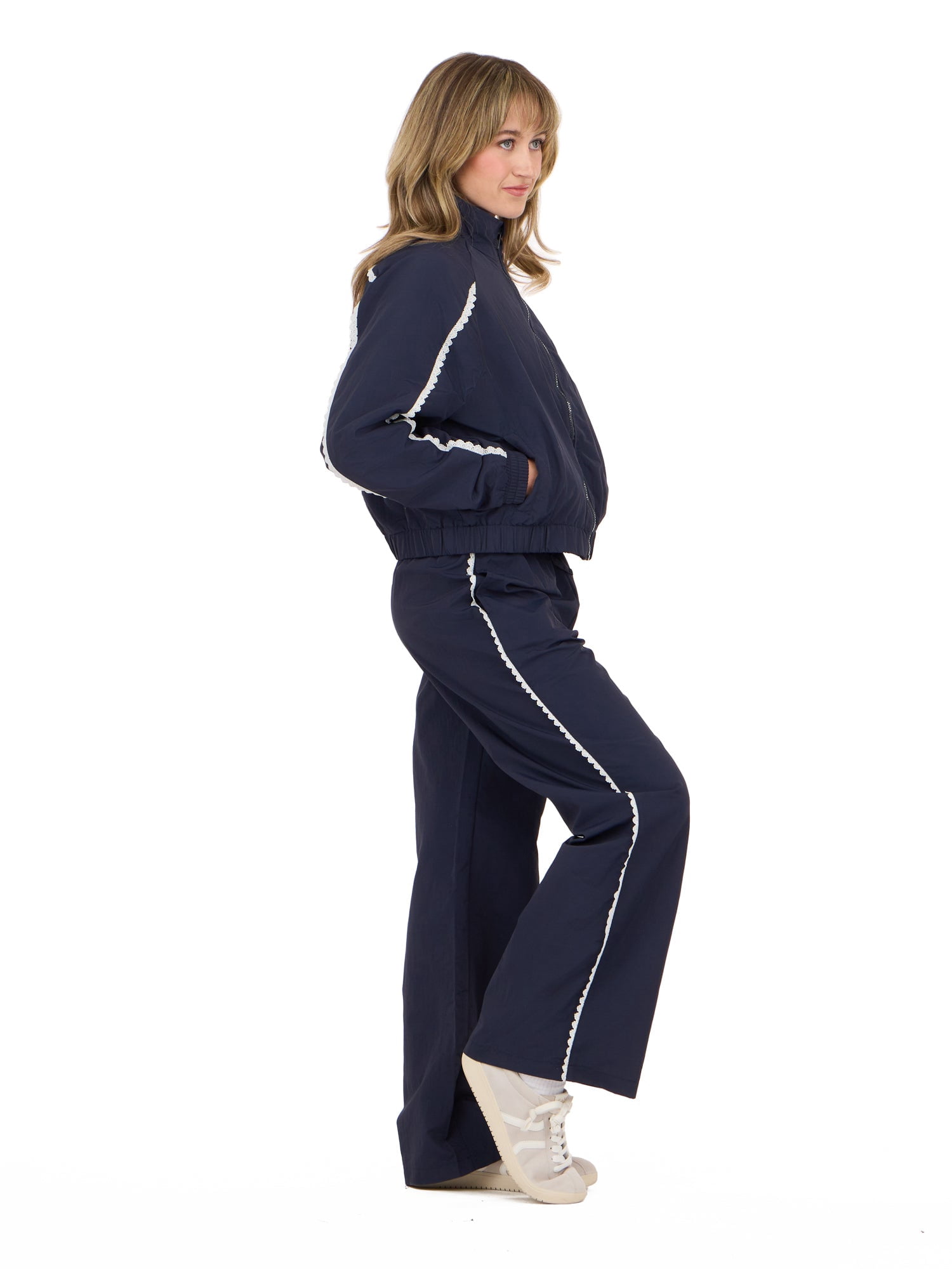 Forever 21 Women's Windbreaker with Zip Front and Contrast Piping Trim, Sizes XS-XL