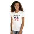 thumbnail image 3 of Cute Patriotic America Ribbon Bow Womens Slim Fit Graphic Tee Brisco Brands L, 3 of 6