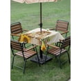 thumbnail image 4 of Outdoor Tablecloth with Umbrella Hole for Patio/Picnic/Party/Camping, Groundhog Day Waterproof Table Cloth Square Cover Washable, Sunflower Spring Floral Botanical Rustic (60"x 60"), 4 of 8