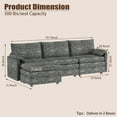 thumbnail image 2 of 108" XL Modular Sectional Couch, Deep Seat Modern Chenille L Shaped Modular Sofa, Cloud Couch for 4 with Movable Ottoman, Sectional Sofa for Living Room, Apartment, 2 of 7