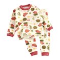 thumbnail image 3 of Cethrio Girls Cotton Pajama Sets, Crewneck 2 PC Long Sleeve Graphic Girls' Sleepwear Red Size 7, 3 of 4