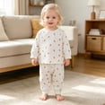 thumbnail image 5 of NIEWTR Baby Girl Clothes Toddler Kids Sweatsuits 2 Piece Set Infant Girl Long Sleeve Crewneck Top with Elastic Waist Sweatpants Loungewear for Sleeping Daily in 0-6T(A-White,12-18 Months), 5 of 7