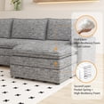 thumbnail image 2 of Canapé Sectionnel Modulaire avec Ottoman Mobile, Canapé Nuage en Chenille en L, 2 of 2