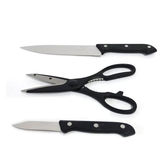 Kitchen Chef Knife, Paring Knife and Shears Set, 3 PC