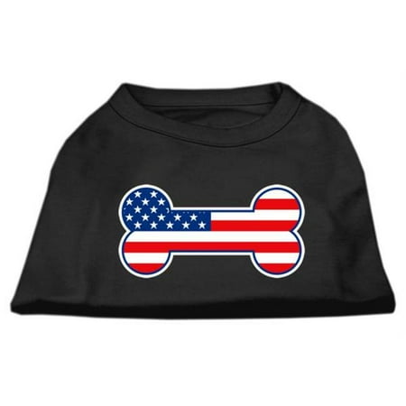 Mirage Pet Products Bone Shaped American Flag Screen Print Shirts Black S - 10