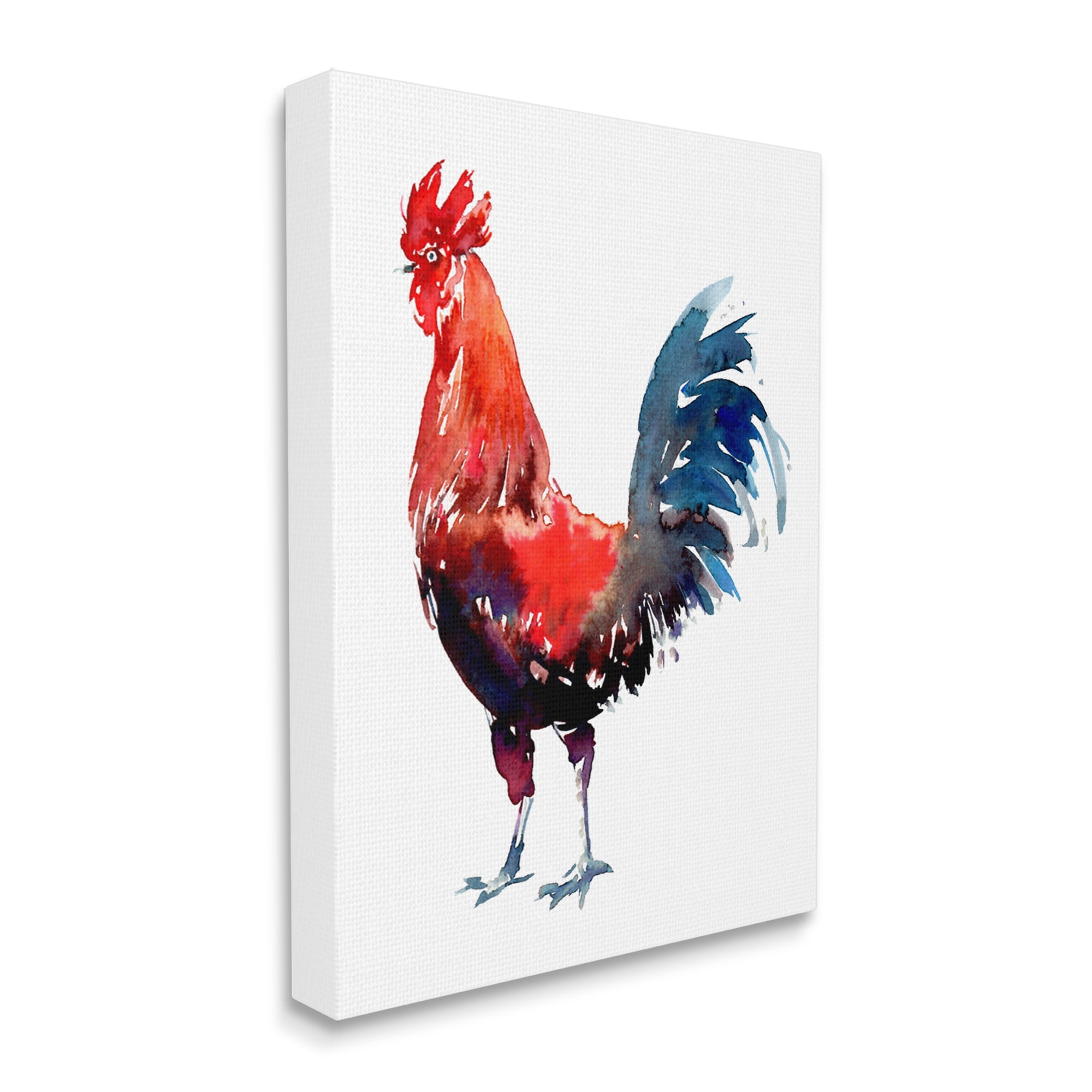 Stupell Industries Modern Rooster on White Animals & Insects Painting Gallery Wrapped Canvas Print Wall Art, 24 x 30