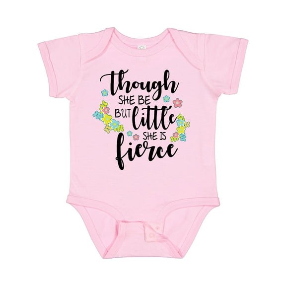 Inktastic Though She Be but Little She is Fierce Shakespeare Girls Baby Bodysuit