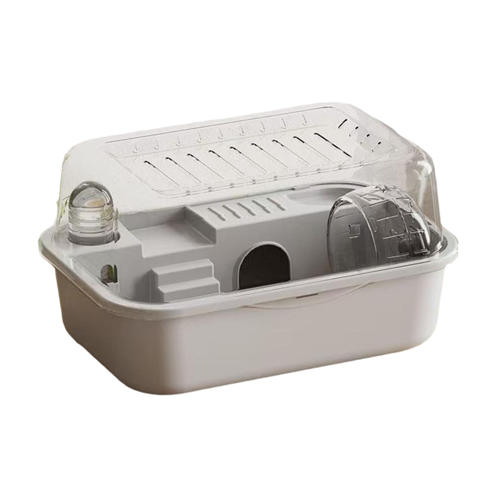 Bothyi Habitat Hamster Cage Castle Breathable with Openable Top Small Animal Cage House grey