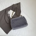 thumbnail image 4 of Bolso Bandolera Felpa para Mujer Con Bolsillo Interior El (gris), 4 of 5