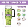 thumbnail image 2 of Frog Water Bottle Spill Proof Tumbler with Handle and Straw Lid Double Wall Insulated Stainless Steel Tumbler Coffee Mug Gift for Men Women Travel Cup for Car (Lotus, 40OZ), 2 of 3