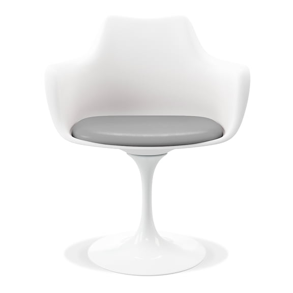 Aron Living Rose 18" Mid-Century Plastic and Metal Armchairs in Gray