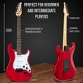 thumbnail image 4 of Guitarra eléctrica LyxPro de tamaño completo de 39 pulgadas con amplificador de 20 W, color rojo, 4 of 7