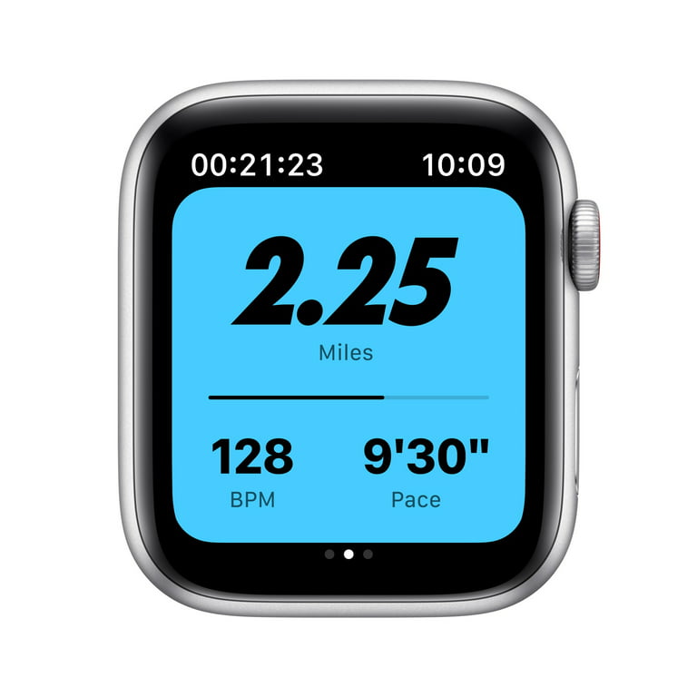 Apple Watch Nike SE GPS + Cellular, 44mm Silver Aluminum Case with