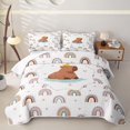 thumbnail image 2 of Erosebridal Animal Capybara Duck Bed Spread Queen for Boys Girls,Cartoon Rainbow Queen Coverlet Set, 2 of 7