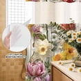 thumbnail image 3 of No Hook Shower Curtain, Spring Floral Shower Curtains for Bathroom with See Through Top Window, Farmhouse Flowers Watercolor Botanical Elegant Waterproof Bath Curtain Stand Up Stall 36"x72", 3 of 9