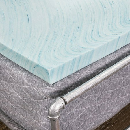 Dreamfoam Bedding 2" Gel Swirl Memory Foam Topper, Made in USA, Queen
