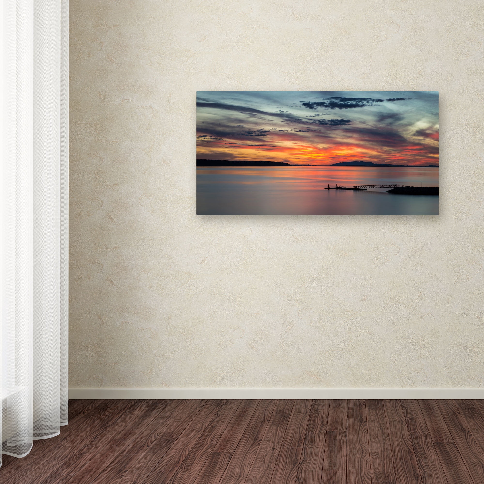 Pierre Leclerc 'Sunset Pier' Canvas Art