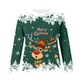 thumbnail image 4 of Fiaer Chandails de Noël pour Femmes Mignons et Drôles avec Graphique de Cerf, Chandail à Col Rond, Manches Longues, Grande Taille, Hauts Vert Foncé m, 4 of 4