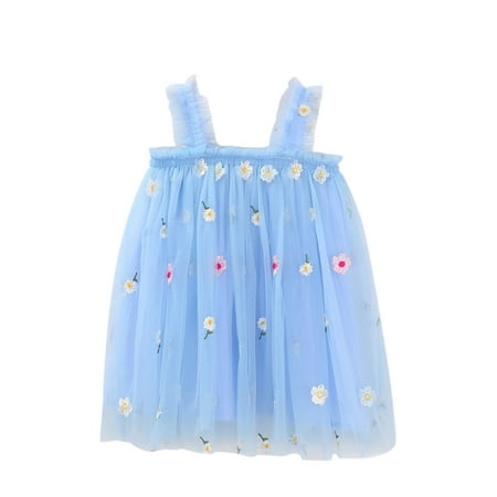 

Summer Dresses For Girls Toddler Baby Kids Floral Pineapple Summer Sleeveless Beach Tutu Casual Layered Tulle Princess Birthday Party Beach 1-6Y Sun Dress