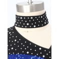 thumbnail image 6 of iiniim Girls Jazz Dance Colored Patch Party Wear Shiny Embellishment Modern Stage Contest Top with Pants Royal Blue 12, 6 of 7