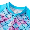 thumbnail image 3 of XBASW 2-12Y Girls Long Sleeve Swimsuits for Baby Kids One Piece Zipper Swimwear Print Bathing Suit for Summer, 3 of 7