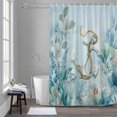 thumbnail image 5 of Summer Coastal Bathroom Shower Curtain, Ocean Seaweed Anchor Nautical Coral Bubble Waterproof Washable Soft Bath Curtain for Bathtub Decor with 12 Hooks&Grommet, 66x72 Inch, 5 of 9