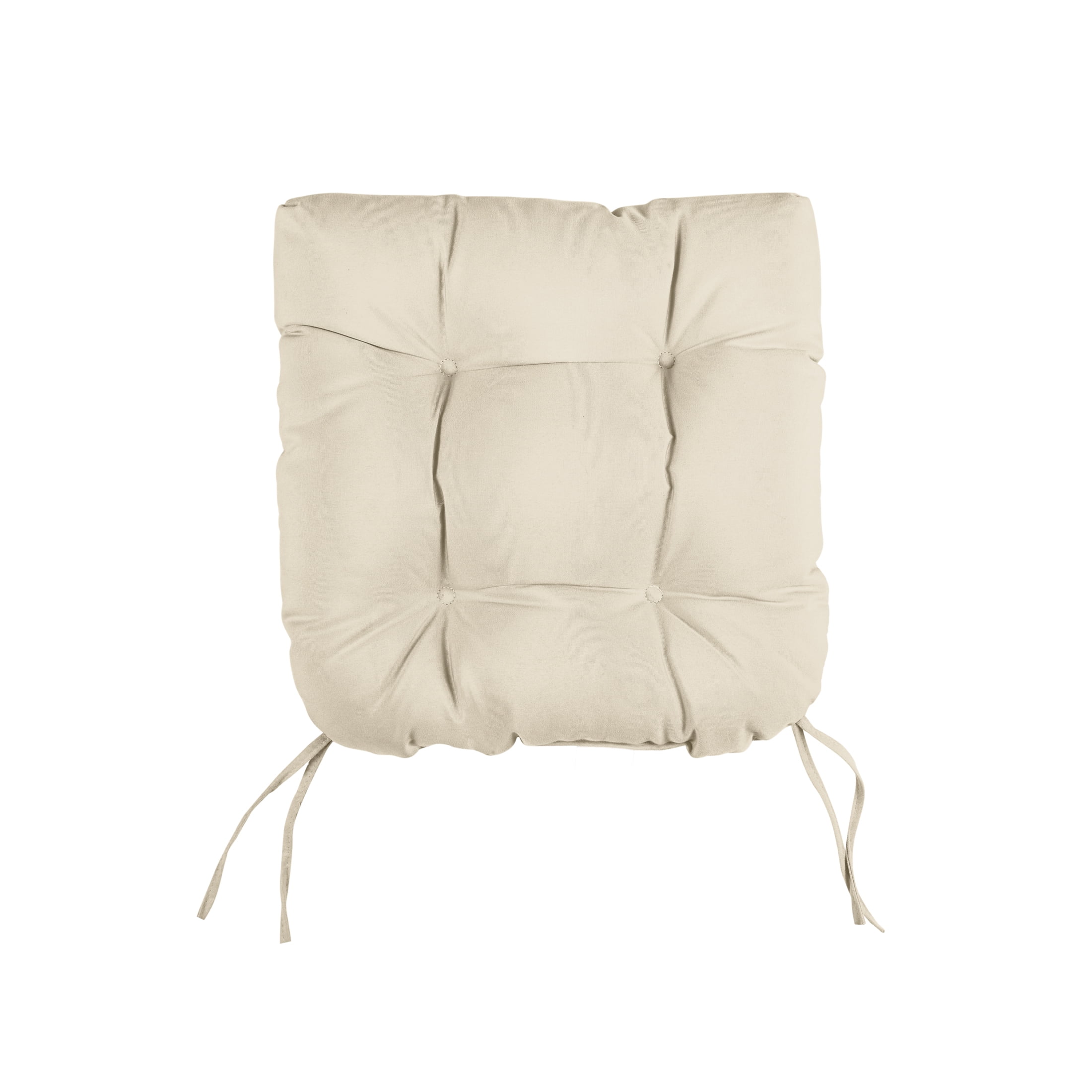 Sorra Home Natural Tufted Chair Cushion Round U-Shaped Back 19 x 19 x 3