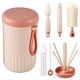thumbnail image 1 of Juego de Cepillos Limpiadores de Biberones para Viajes, Escurridor Plegable para Biberones, Kit de Limpieza para Viajes Al Aire Libre, Color Rosa., 1 of 5