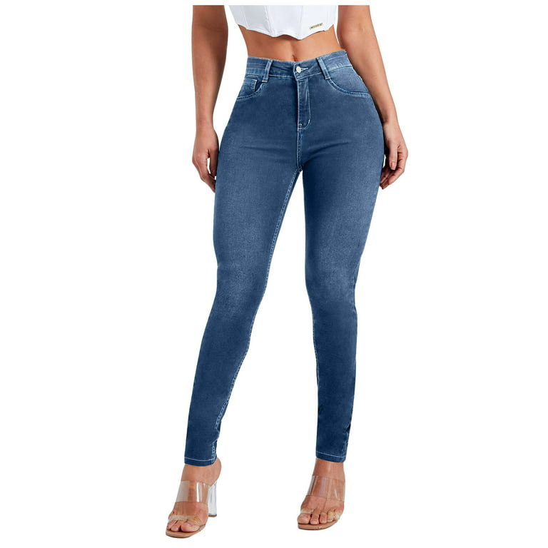 GTTGXS Women High Waist Casual Jeans Washed Distressed Hole Jeans Stretch  Skinny Denim Pants Street Ripped Sexy Ladies Pencil Pants (Color : Blue,  Size : L code) price in UAE,  UAE